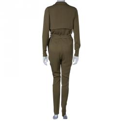Gucci Olive Green Silk Jumpsuit XS