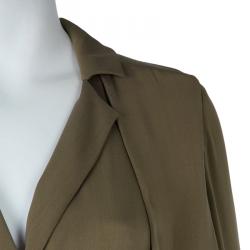 Gucci Olive Green Silk Jumpsuit XS