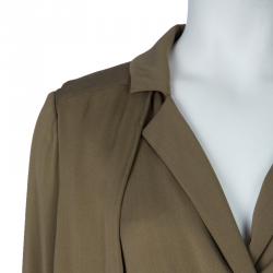 Gucci Olive Green Silk Jumpsuit XS