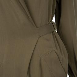 Gucci Olive Green Silk Jumpsuit XS