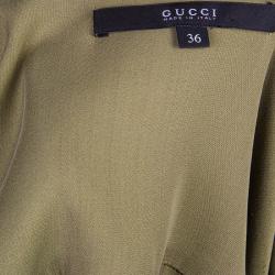 Gucci Olive Green Silk Jumpsuit XS