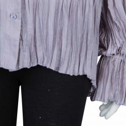 مملوكة مسبقًا بلوزة غوتشي بنفسجي مكشكشة بربطة عنق وأكمام طويلة مقاس M