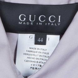 مملوكة مسبقًا بلوزة غوتشي بنفسجي مكشكشة بربطة عنق وأكمام طويلة مقاس M