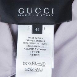 مملوكة مسبقًا بلوزة غوتشي بنفسجي مكشكشة بربطة عنق وأكمام طويلة مقاس M