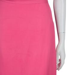 Gucci Pink Cowl Neck Slit Detail Sleeveless Silk Gown S