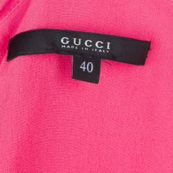 Gucci Pink Cowl Neck Slit Detail Sleeveless Silk Gown S