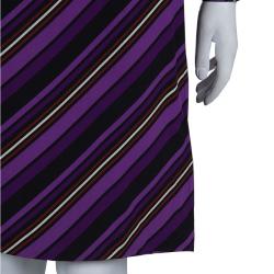 Gucci Purple Striped Silk Long Sleeve Wrap Dress S