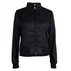 Pre Owned Gucci Black GG Nylon Bomber Jacket S