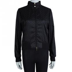 Pre Owned Gucci Black GG Nylon Bomber Jacket S