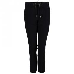 Pre Owned Gucci Black Drawstring Detail Tailored Pants S