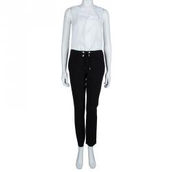 Pre Owned Gucci Black Drawstring Detail Tailored Pants S