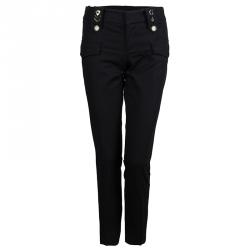 Pre Owned Gucci Black Straight Fit Cotton Trousers S