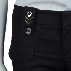 Pre Owned Gucci Black Straight Fit Cotton Trousers S