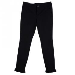 Gucci Black Frill Hem Trousers S