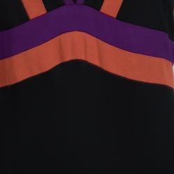 Pre Owned Gucci Black Knit Colorblock Sleeveless Dress M