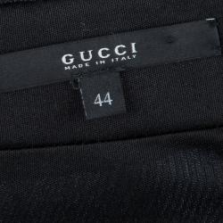 Pre Owned Gucci Black Knit Colorblock Sleeveless Dress M