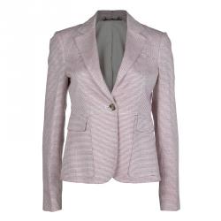 Pre Owned Gucci Red and White Patterned Blazer M