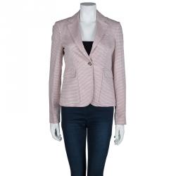 Pre Owned Gucci Red and White Patterned Blazer M