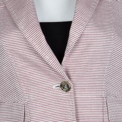 Pre Owned Gucci Red and White Patterned Blazer M