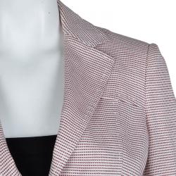 Pre Owned Gucci Red and White Patterned Blazer M