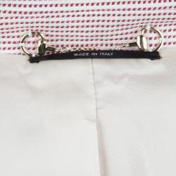 Pre Owned Gucci Red and White Patterned Blazer M