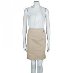 Pre Owned Gucci Beige Corduroy Skirt S