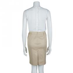 Pre Owned Gucci Beige Corduroy Skirt S