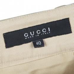 Pre Owned Gucci Beige Corduroy Skirt S