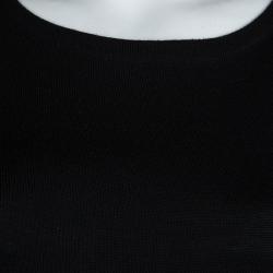 Pre Owned Gucci Black Wool Buckle Detail Long Sleeve Sweater M