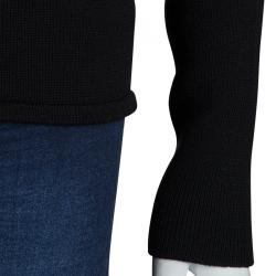 Pre Owned Gucci Black Wool Buckle Detail Long Sleeve Sweater M