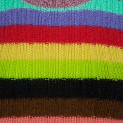 Pre Owned Gucci Multicolor Striped Ribbed Knit Cashmere Sweater M