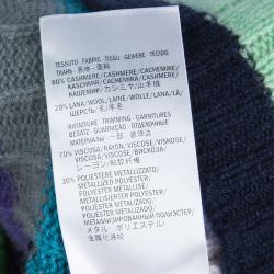 Pre Owned Gucci Multicolor Striped Ribbed Knit Cashmere Sweater M