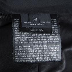 Gucci Black Leather Bomber Jacket S