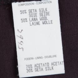 Gucci Burgundy High Waist Pleat Detail Wide Leg Trousers M