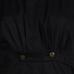 Gucci Black Gathered Waist Long Sleeve Blouse M