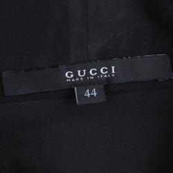 Gucci Black Gathered Waist Long Sleeve Blouse M