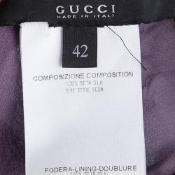 Gucci Purple Striped Silk Embellished Kaftan Maxi Dress M 