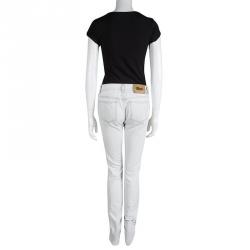 Pre Owned Gucci Light Washed Grey Denim Skinny Jeans M