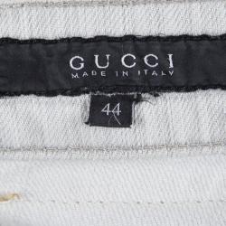 Pre Owned Gucci Light Washed Grey Denim Skinny Jeans M