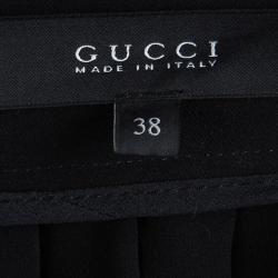 Gucci Black Pleated Silk Maxi Skirt S