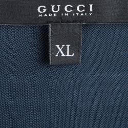 Gucci Navy Blue Horsebit Detail Long Sleeve Top XL