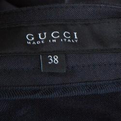 Pre Owned Gucci Navy Blue Straight Fit Pants S