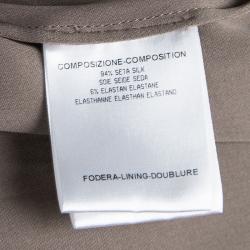 Gucci Brown Silk Belted Long Sleeve Jumpsuit M