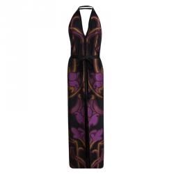 مملوكة مسبقًا Gucci Multicolor Patterned Jacquard Belted Halter Maxi Dress S