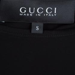 Gucci Black Knit Long Sleeve Belted Dress S