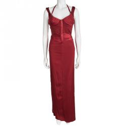 Iconic Tom Ford For Gucci Editorial Red Corset Silk Gown M