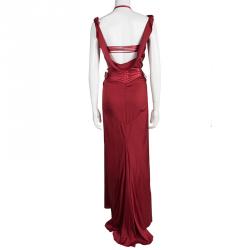 Iconic Tom Ford For Gucci Editorial Red Corset Silk Gown M