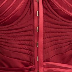 Iconic Tom Ford For Gucci Editorial Red Corset Silk Gown M
