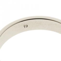 Gucci Icon White Gold Band Ring Size 59