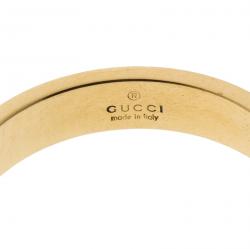 Gucci Icon Yellow Gold Band Ring Size 59